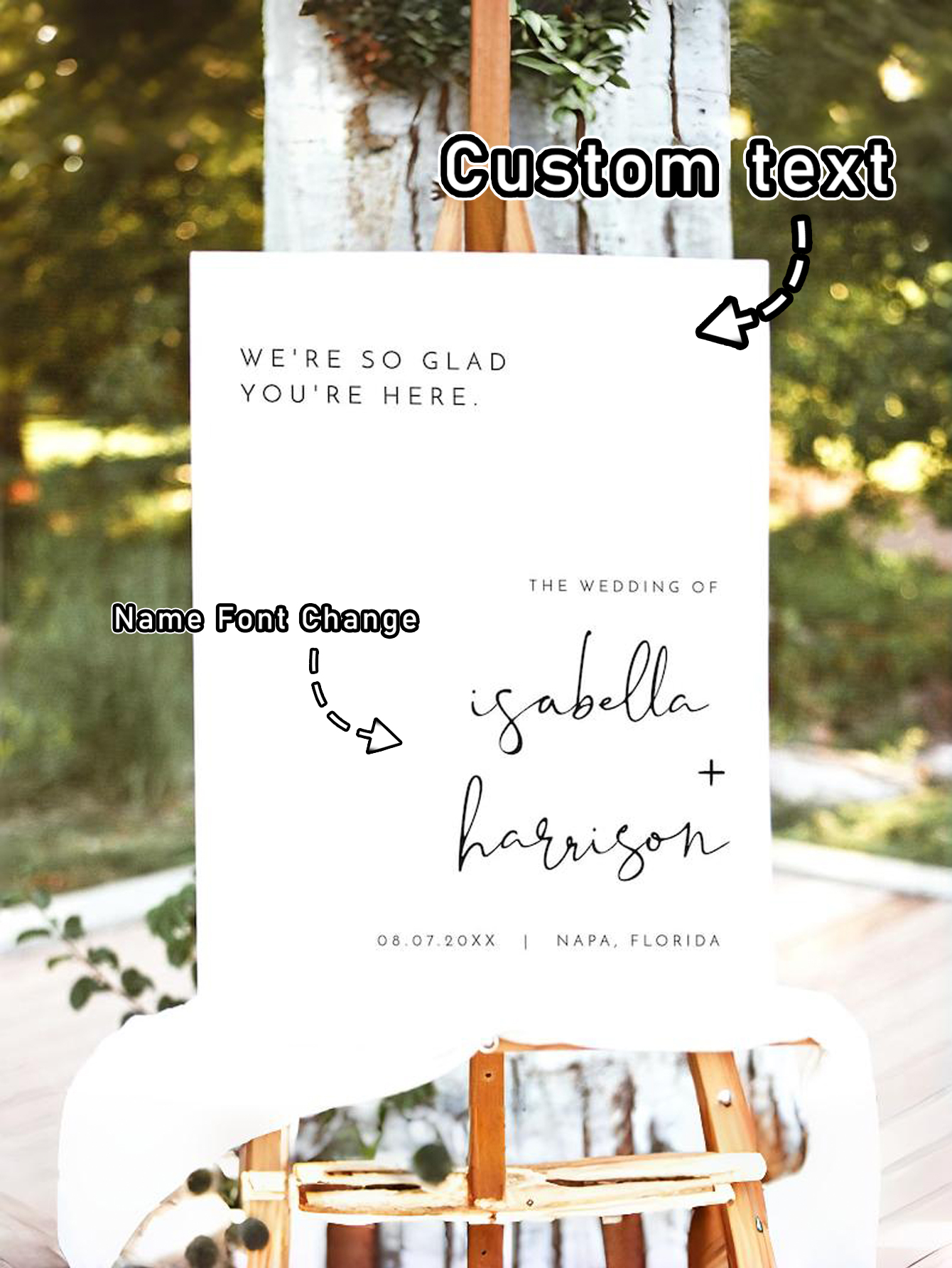 PVC Wedding Welcome Sign Modern Minimalist Welcome Sign Wedding Display
